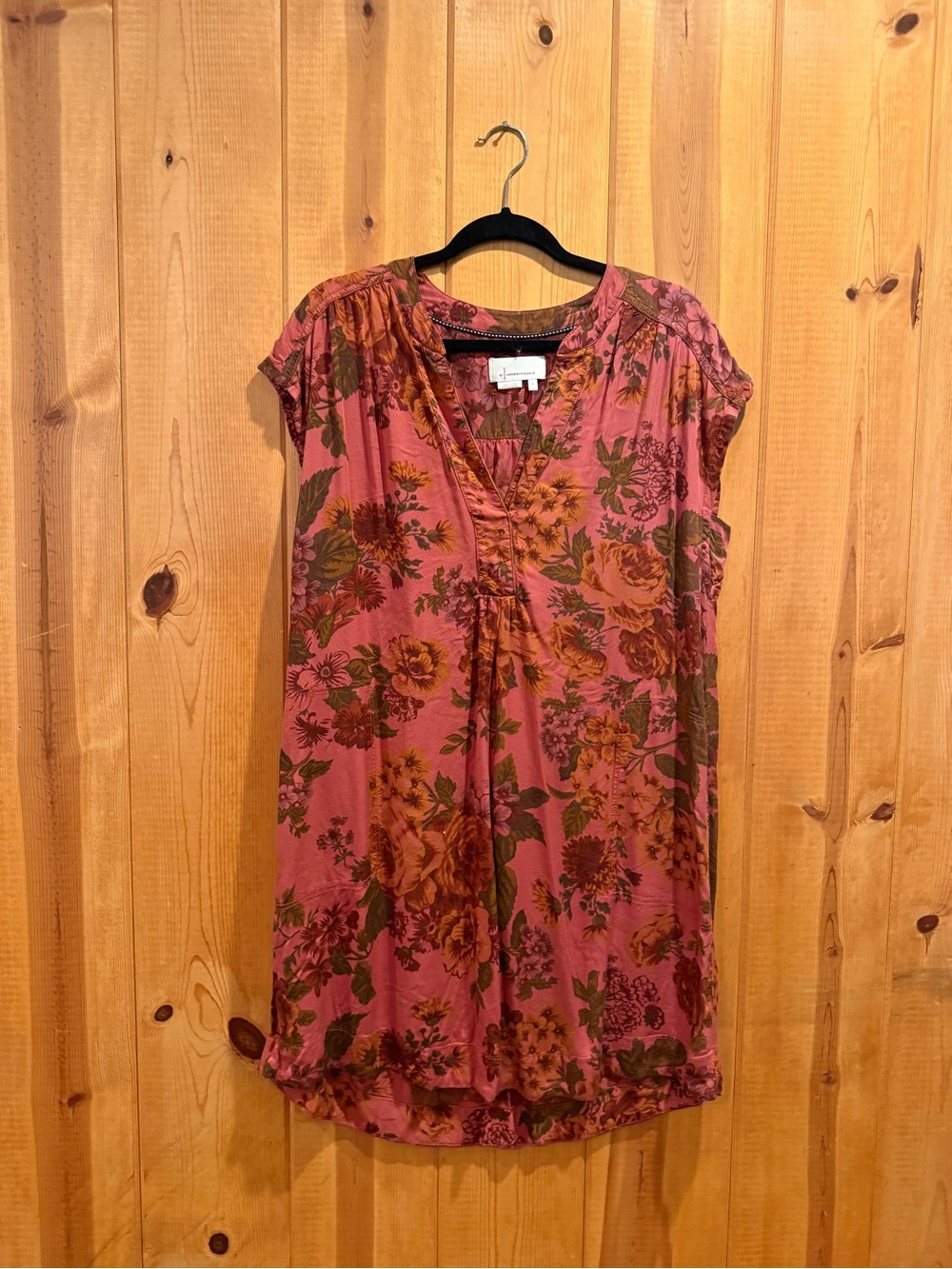 Women's Floral Split-Neck Dress - Rose Floral